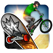 Skateboard and BMX biker