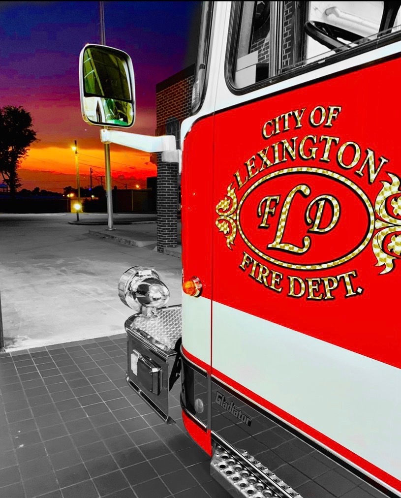 Lexington Fire Truck at Sunset