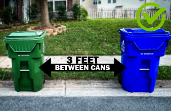 correct way to place trash and recycling cans