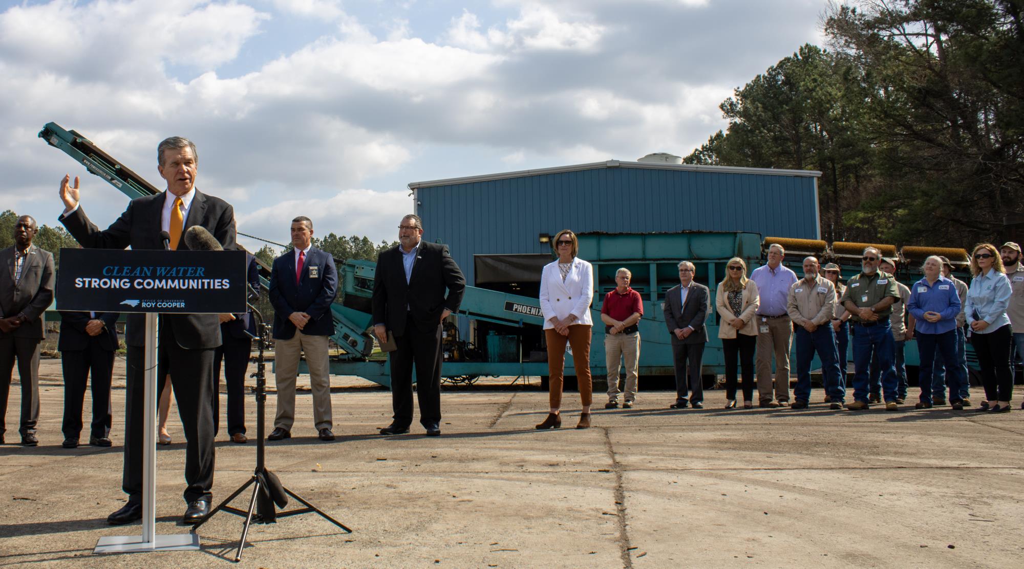 Governor Cooper speaking at the LWWTP