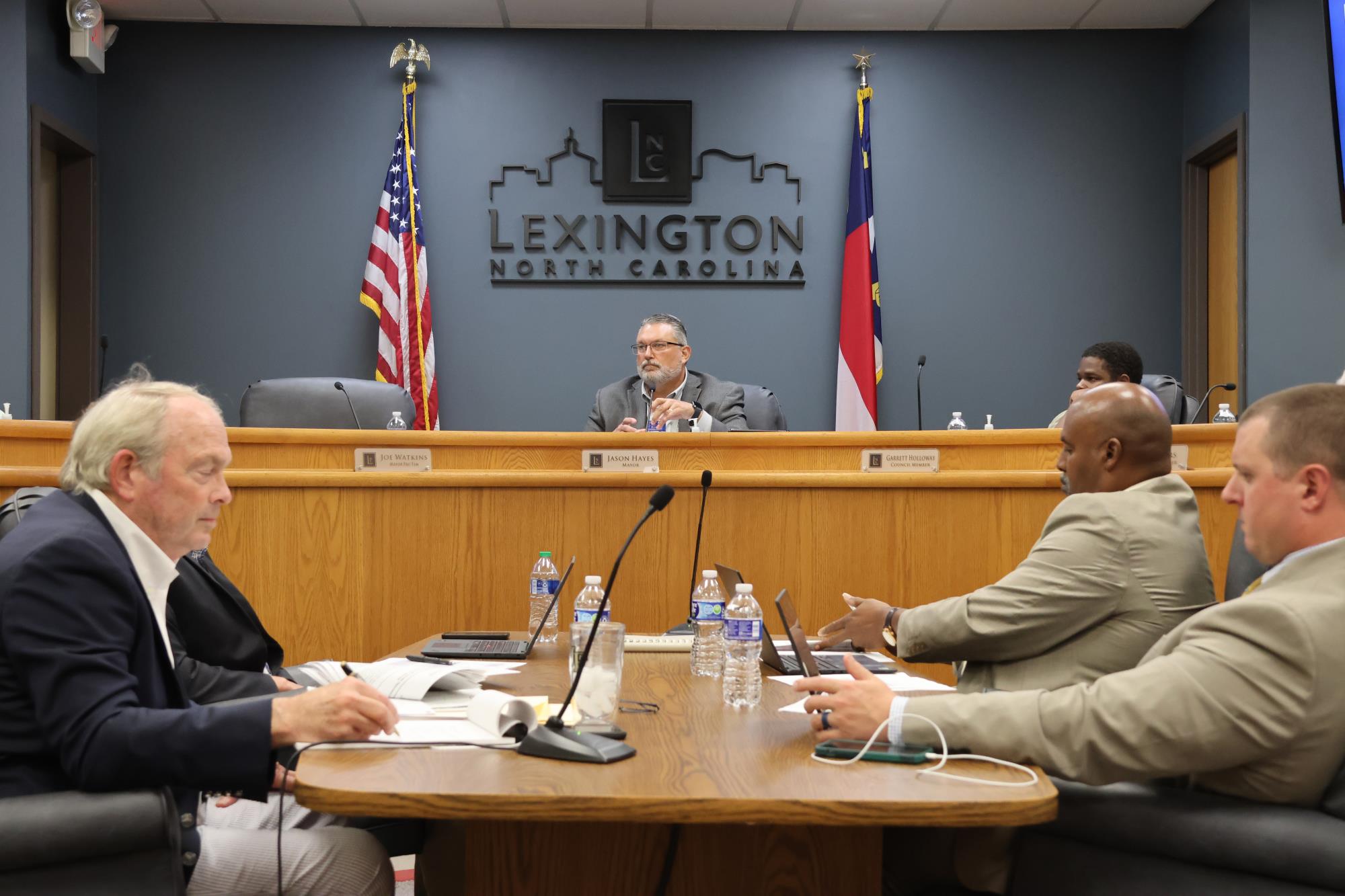 City of Lexington Council Meeting with Mayor Jason Hayes, City Manager Johnnie Taylor, Assistant City Manager Nick Geis and City Attorney Stephen Holton