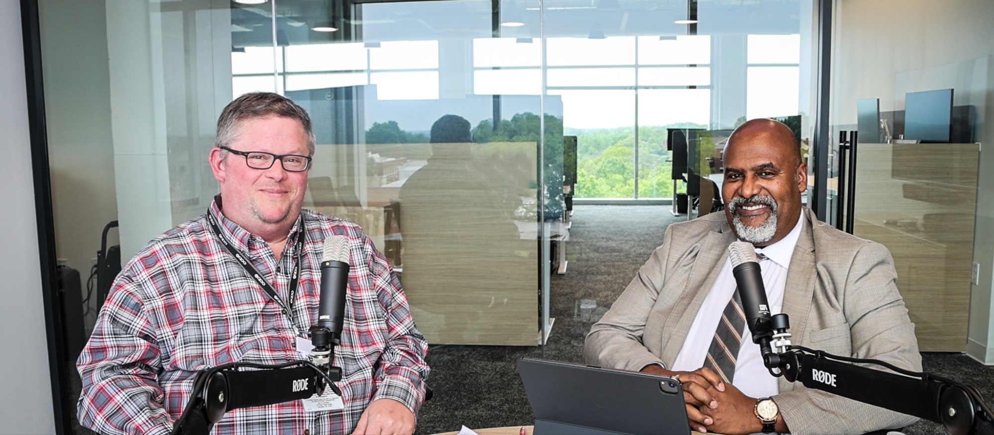 Cueing it Up Podcast Filming with City Manager Johnnie Taylor and Public Services Director Mike Horney